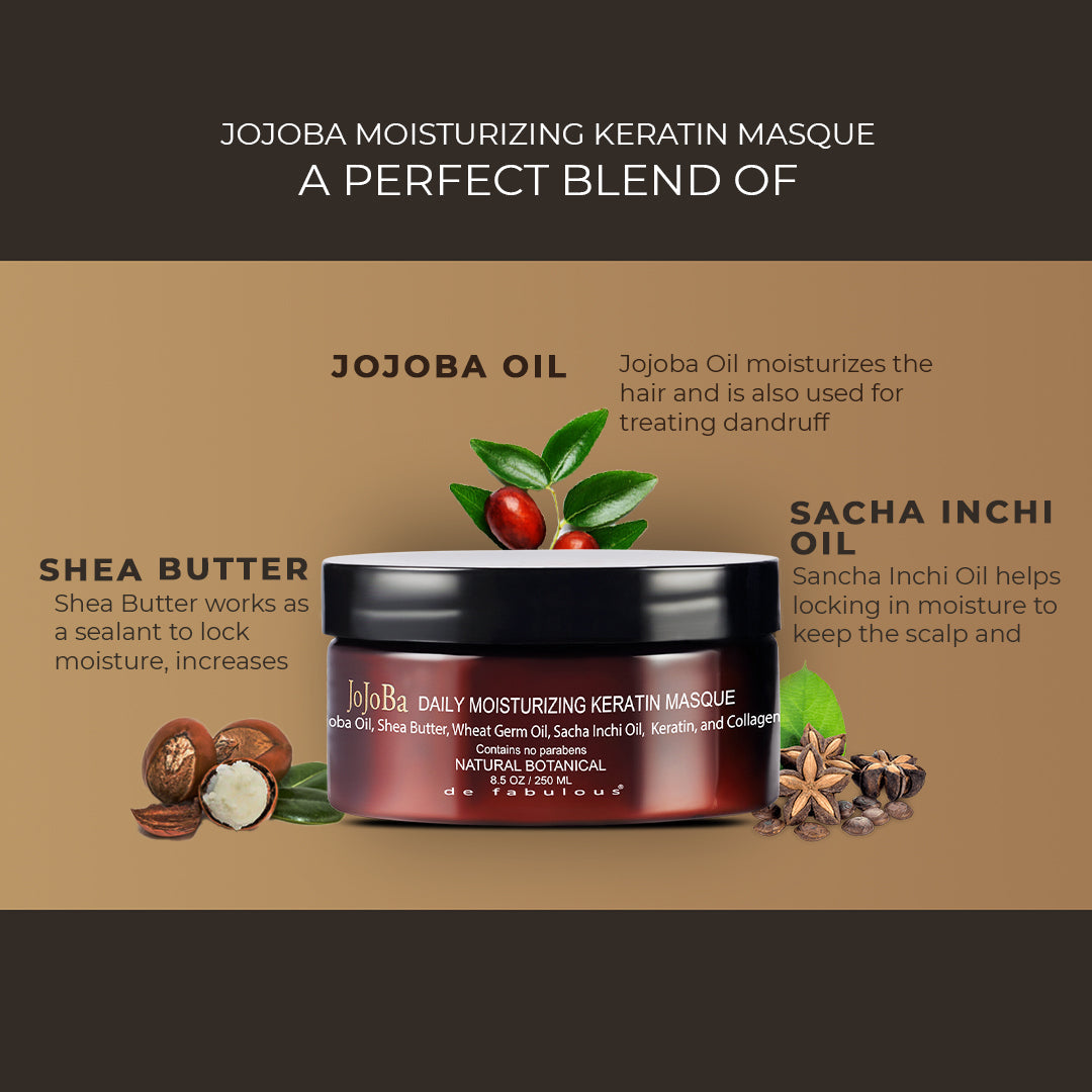De Fabulous Amazon Series Jojoba Shampoo 250ml + Masque 250ml - Image 4 - Buy from Indicrest