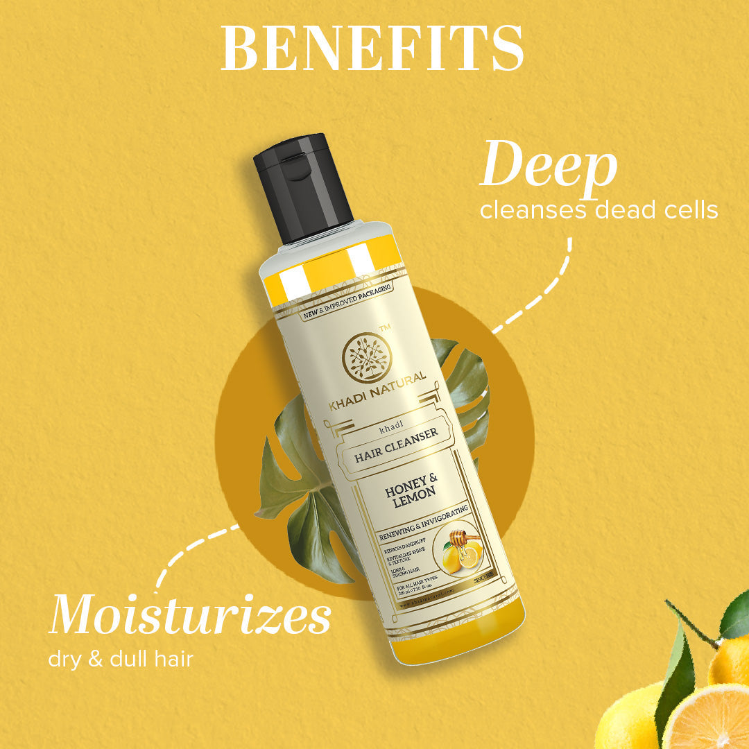 Khadi Natural Honey & Lemon Hair Cleanser - 210ml - Image 2 - Buy from Indicrest