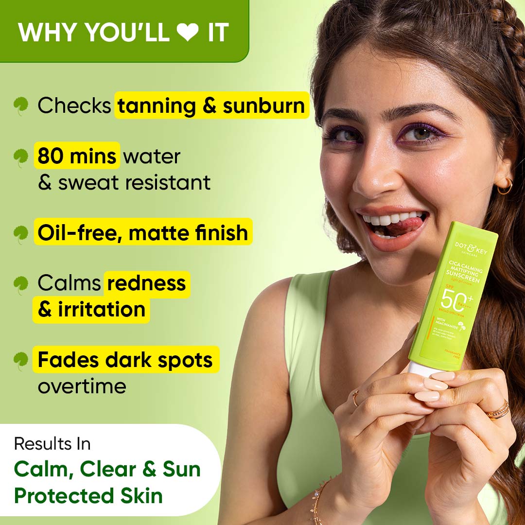 Dot & Key SPF 50+ Cica & Niacinamide Sunscreen - Pack of 2, (80g)