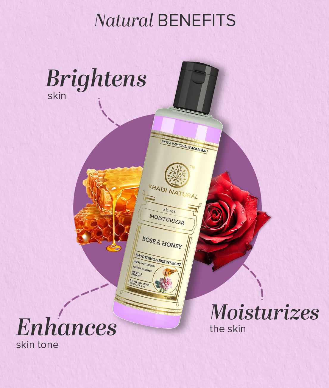 Khadi Natural Rose & Honey Moisturizer - 210ml - Image 2 - Buy from Indicrest