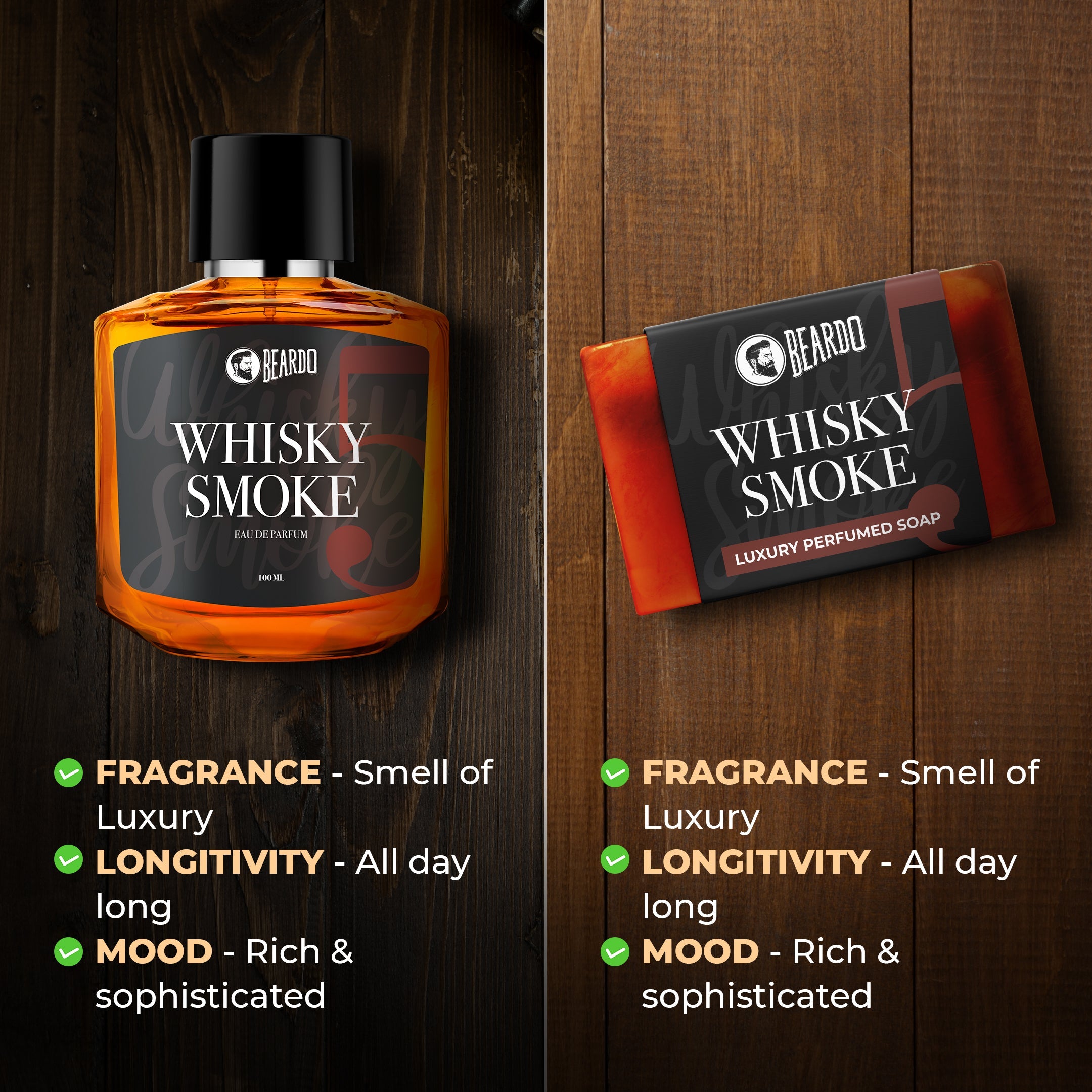 Beardo Whisky Smoke Soap, 75g - Image 5 - Buy from Indicrest