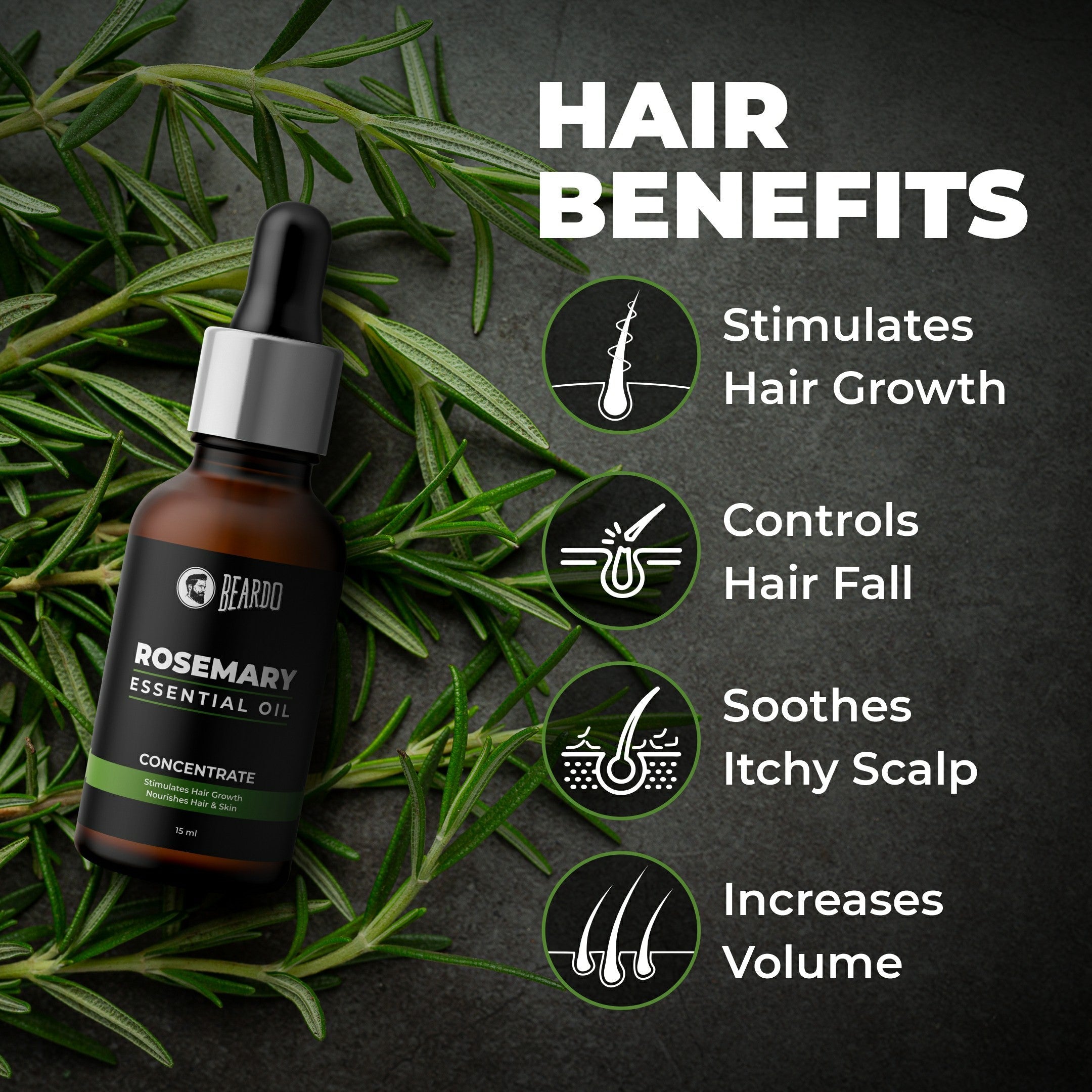 Beardo Rosemary Essential Oil, 15ml - Image 4 - Buy from Indicrest