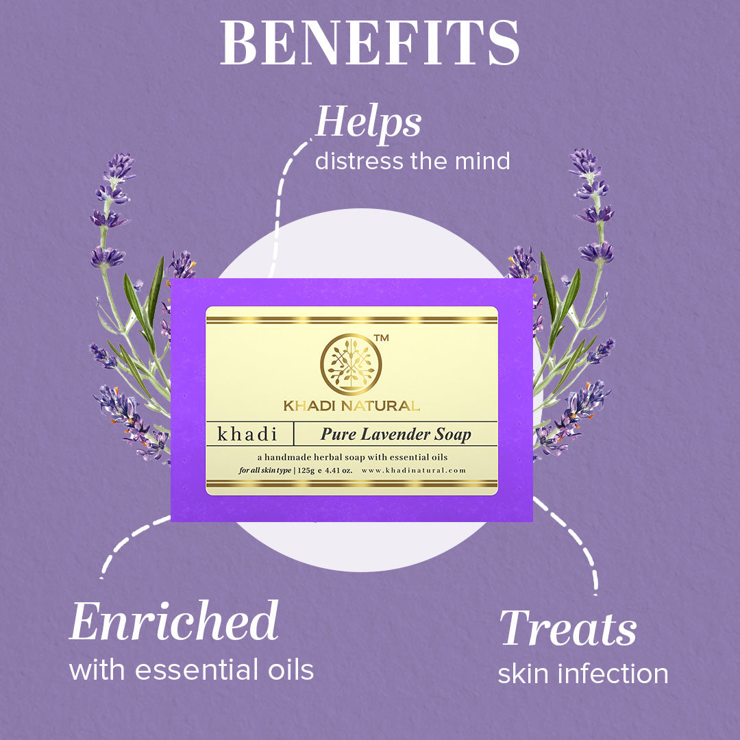 Khadi Natural Pure Lavender Soap - 125gm - Image 2 - Buy from Indicrest