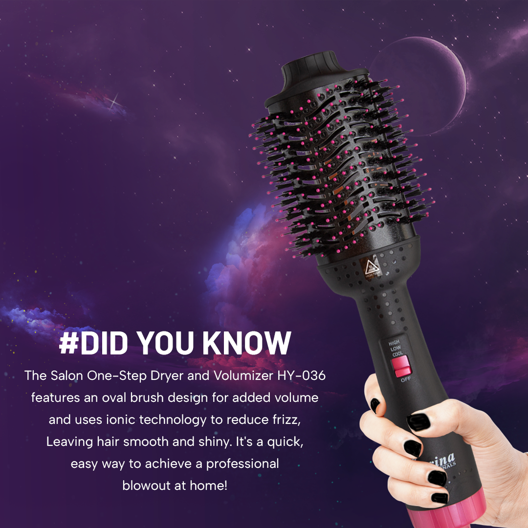 Berina Professional Salon One-Step Dryer & Volumizer HY-036 | Blow Dry, Style & Add Volume in One Step, HY-036