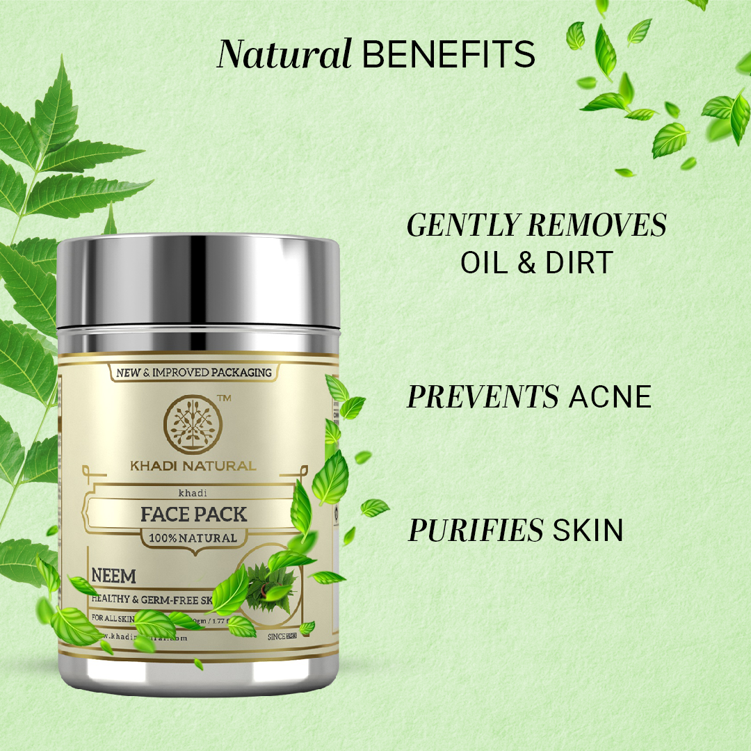 Khadi Natural Neem Face Pack - 50gm - Image 2 - Buy from Indicrest