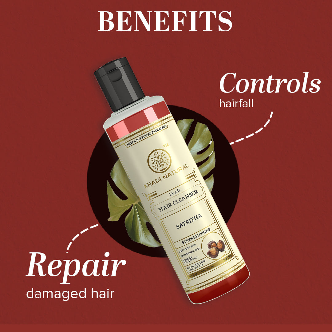 Khadi Natural Satritha Hair Cleanser - 210ml - Image 2 - Buy from Indicrest