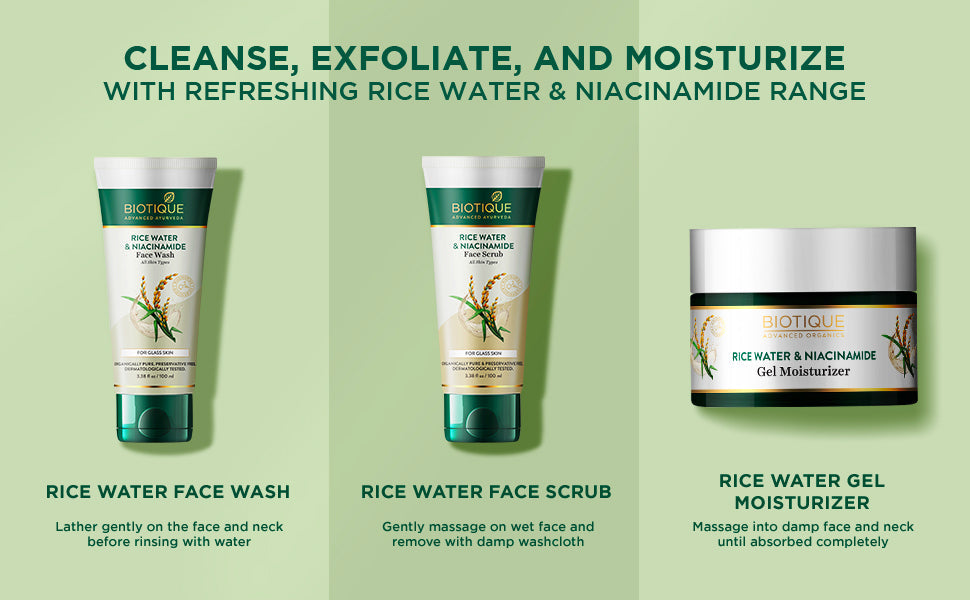 Biotique Rice Water & Niacinamide Gel Face Wash, 100ml - Image 6 - Buy from Indicrest