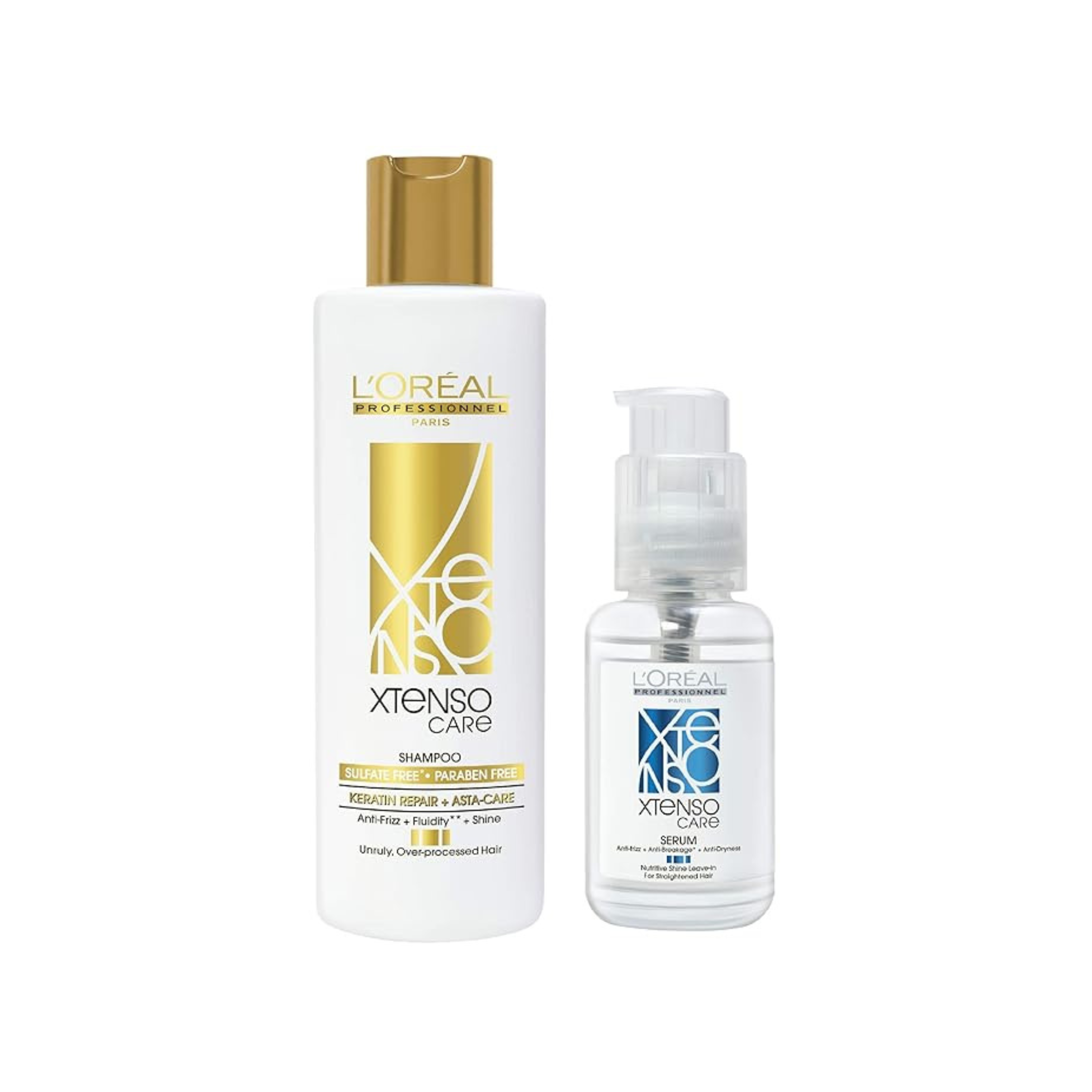 L'Oreal Professionnel Paris X-Tenso Care Sulfate-Free Shampoo 250ml & X-Tenso Care Serum 50ml Combo