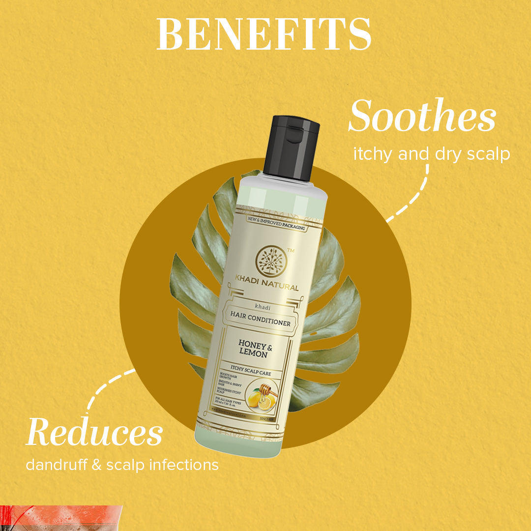 Khadi Natural Honey & Lemon Hair Conditioner - 210ml - Image 2 - Buy from Indicrest