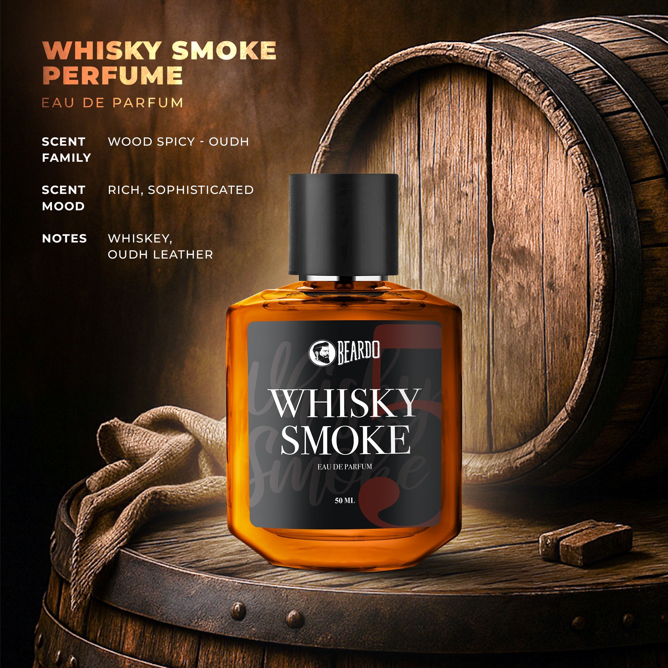Beardo Whisky Smoke Perfume EDP, 50ml - Image 4 - Buy from Indicrest