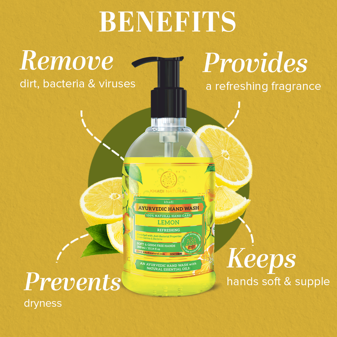 Khadi Natural Refreshing Lemon Handwash - 300ml - Image 2 - Buy from Indicrest