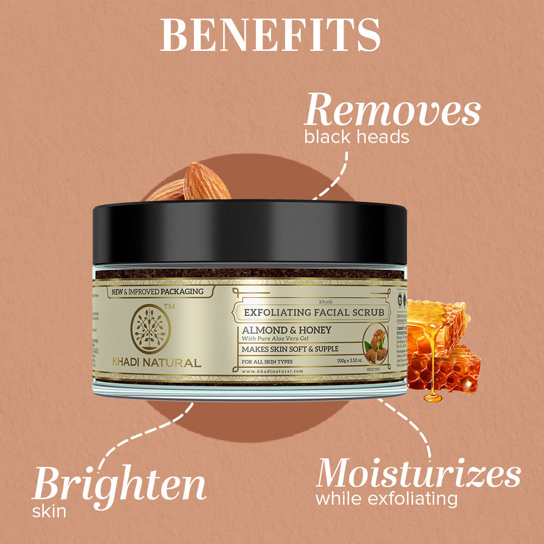 Khadi Natural Almond & Honey Exfoliating Facial Scrub - 100gm Sale - Image 2 - Buy from Indicrest