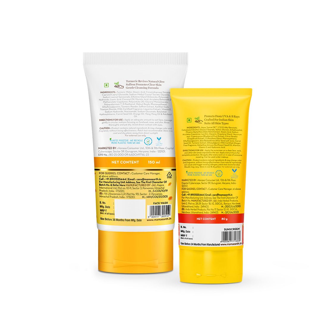 Mamaearth Glowing & Sun-Safe Skin Combo with Turmeric & Saffron for Natural Glow - Image 2 - Buy from Indicrest