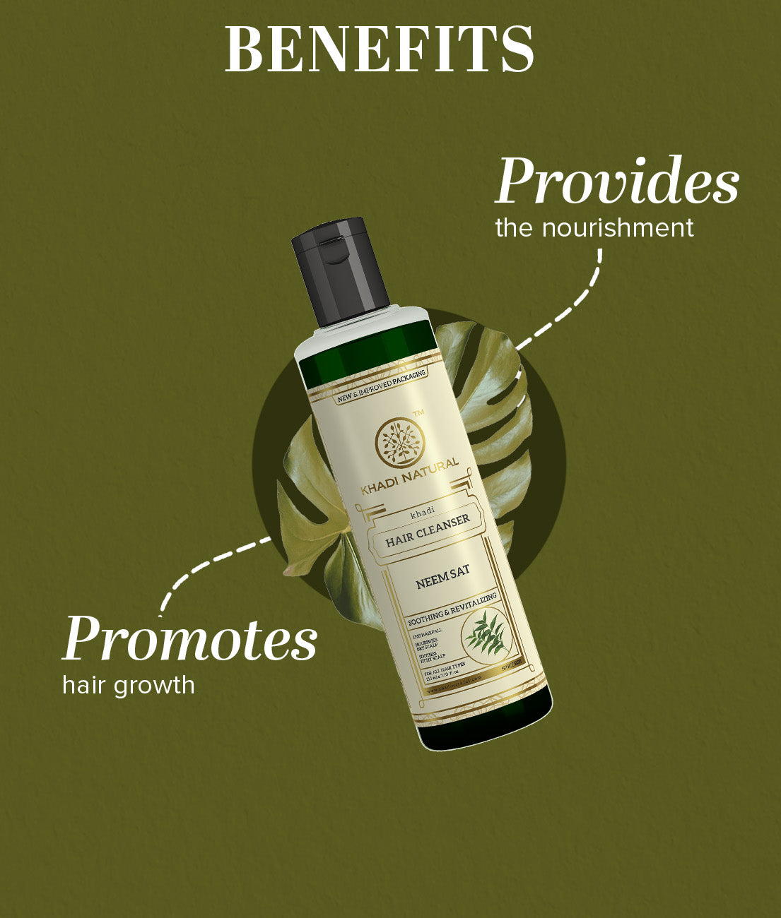 Khadi Natural Neem Sat Hair Cleanser - 210ml - Image 2 - Buy from Indicrest