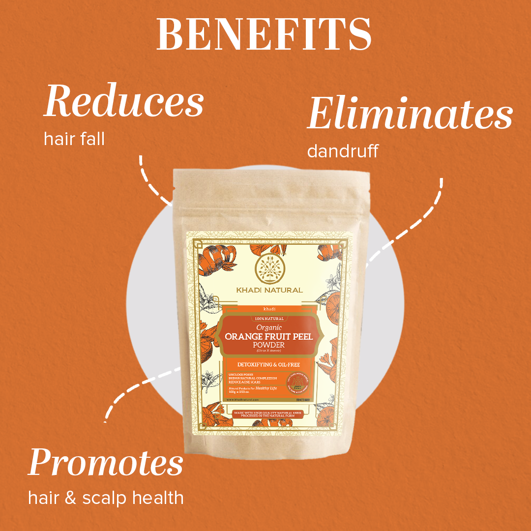 Khadi Natural Organic Orange Peel Powder For Hair Care - 100% Natural - 100gm - Image 2 - Buy from Indicrest