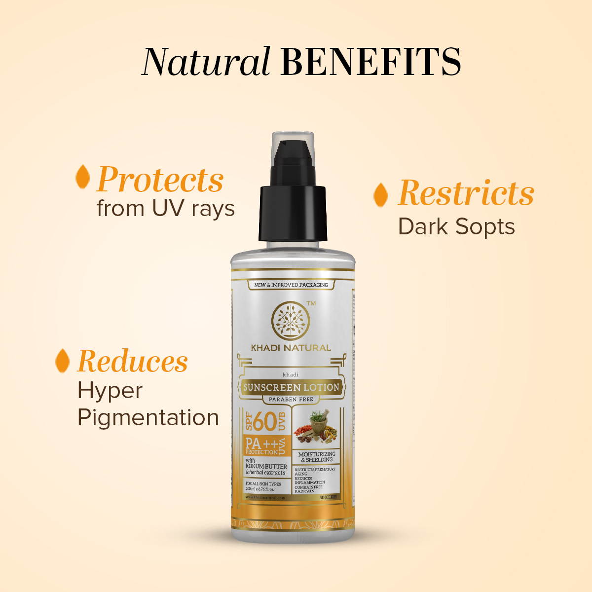 Khadi Natural Sunscreen Moisturising Lotion - SPF 60 - 100ml - Image 2 - Buy from Indicrest