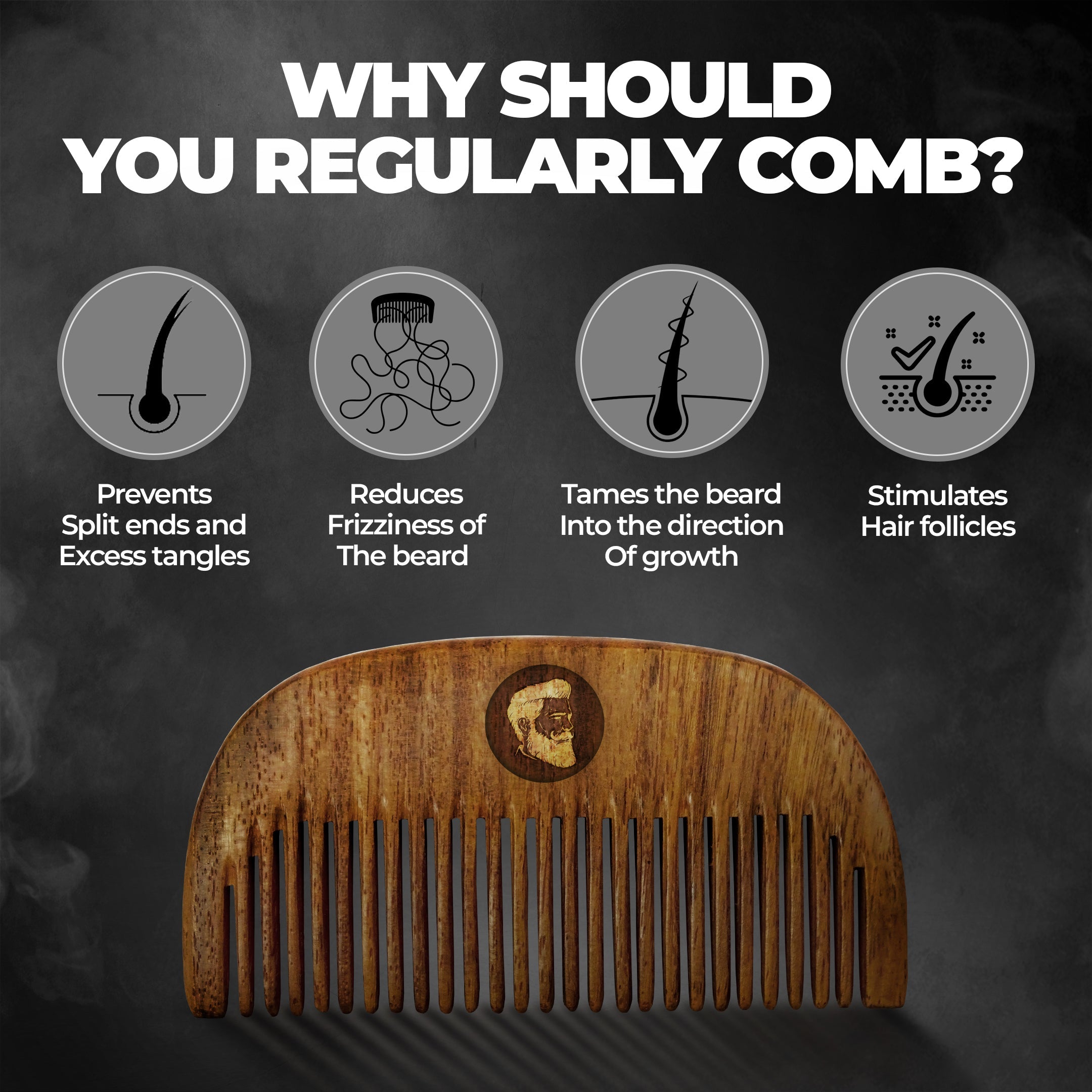 Beardo Compact Sheesham Beard Comb - Image 4 - Buy from Indicrest