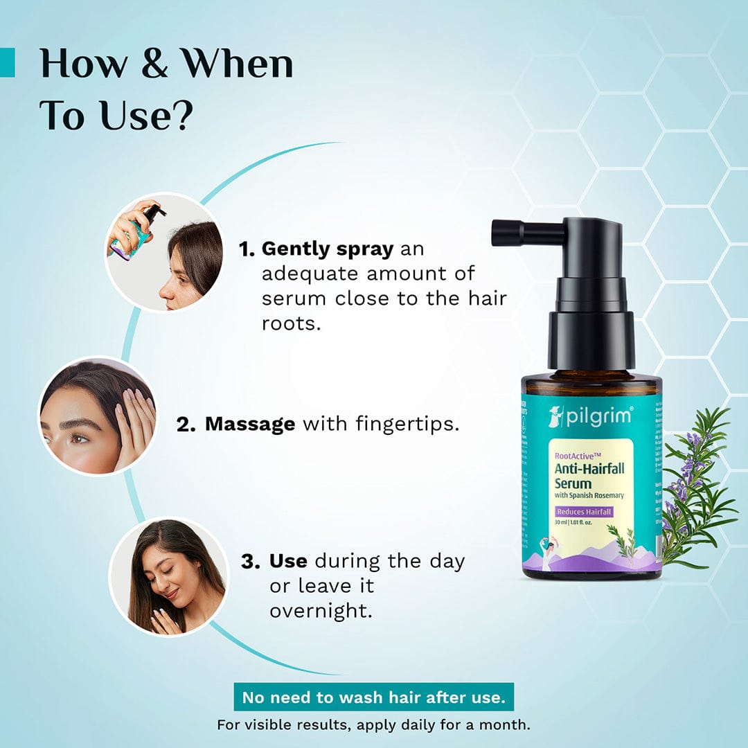 Pilgrim RootActive‚Ñ¢ Anti-Hairfall Serum With Spanish Rosemary, 30ml - Image 4 - Buy from Indicrest