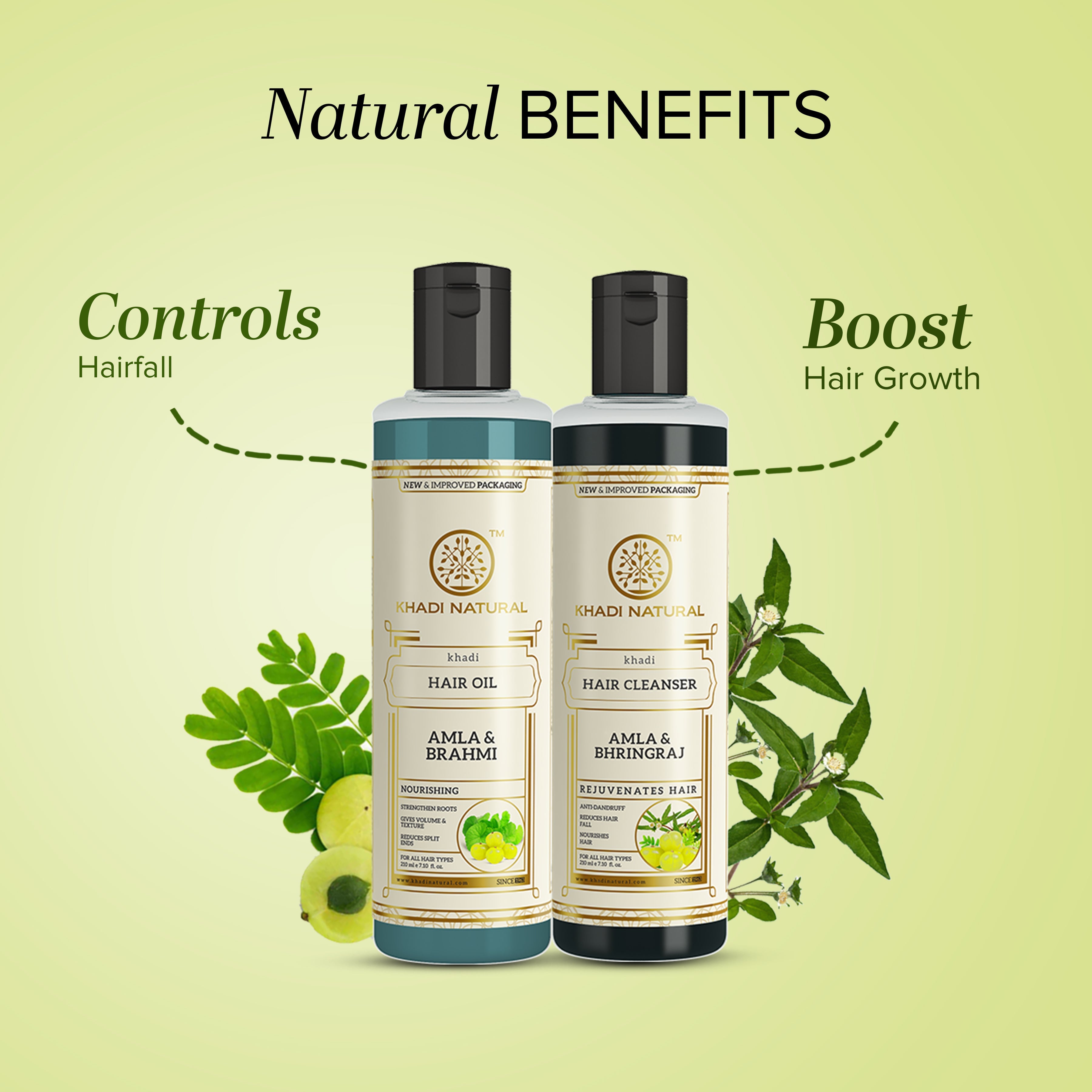 Khadi Natural Amla Hair Care Pack - 210ml Each - Image 2 - Buy from Indicrest