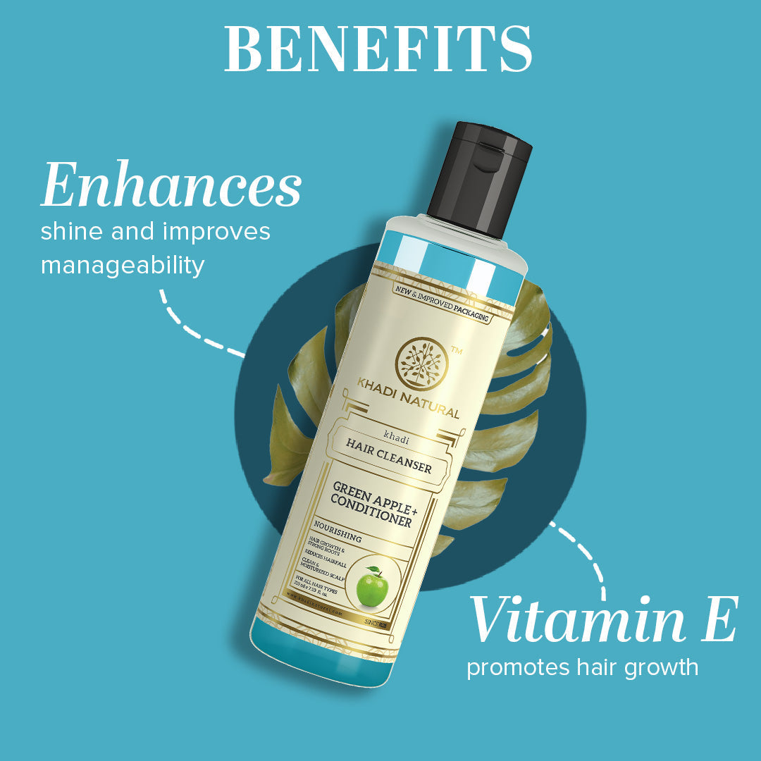 Khadi Natural Green Apple Conditioner With Hair Cleanser - 210ml Sale - Image 2 - Buy from Indicrest