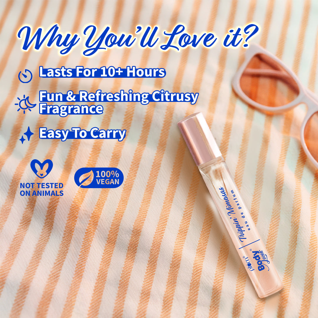 Plum Trippin Mimosas Eau De Parfum (Perfume) by Plum BodyLovin' | Long Lasting | Travel-Friendly | Citrusy Fragrance | Luxury Perfume, 15ml