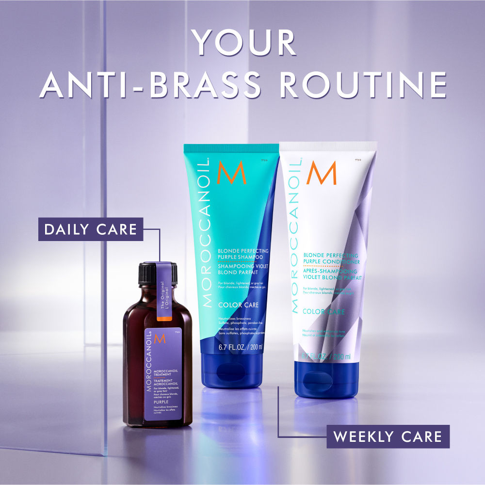 Moroccanoil Treatment Purple Oil | Argan Oil +Violet Pigments | Tones Brassiness in Blonde & Grey Hair, 50ml