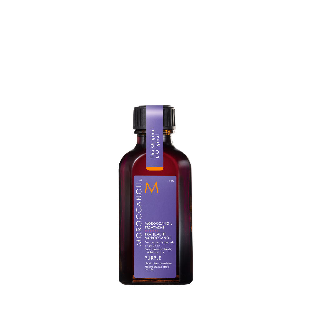 Moroccanoil Treatment Purple Oil | Argan Oil +Violet Pigments | Tones Brassiness in Blonde & Grey Hair, 50ml