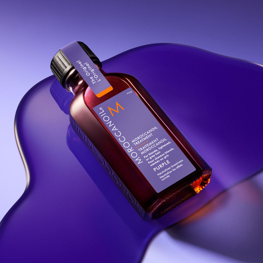 Moroccanoil Treatment Purple Oil | Argan Oil +Violet Pigments | Tones Brassiness in Blonde & Grey Hair, 50ml