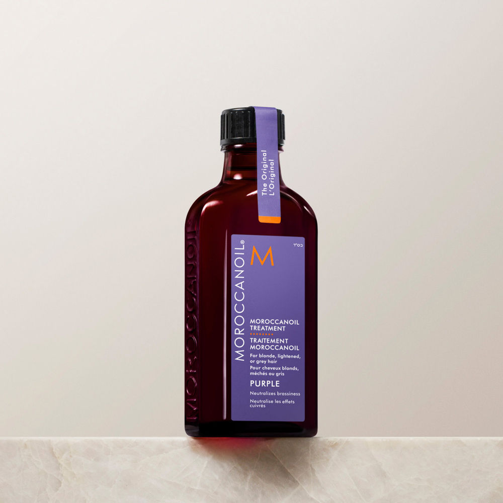Moroccanoil Treatment Purple Oil | Argan Oil +Violet Pigments | Tones Brassiness in Blonde & Grey Hair, 50ml