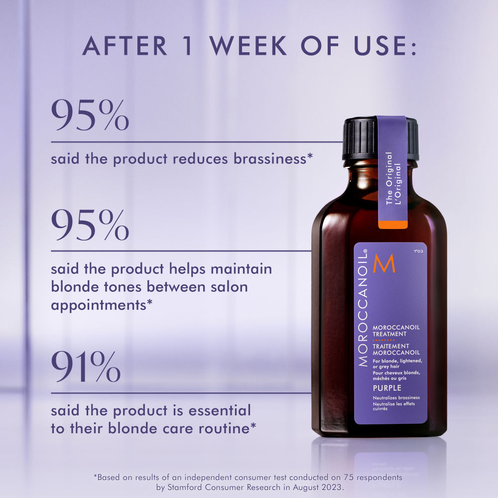 Moroccanoil Treatment Purple Oil | Argan Oil +Violet Pigments | Tones Brassiness in Blonde & Grey Hair, 50ml
