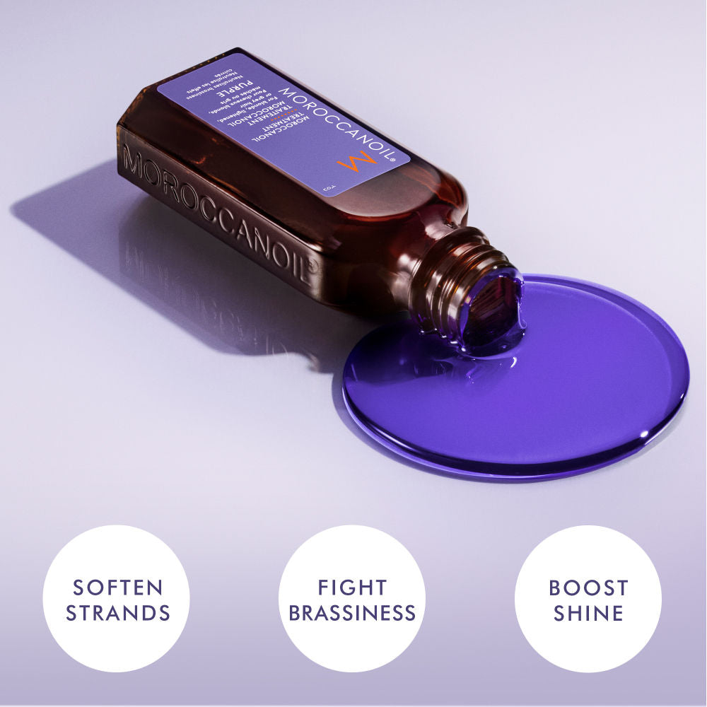 Moroccanoil Treatment Purple Oil | Argan Oil +Violet Pigments | Tones Brassiness in Blonde & Grey Hair, 50ml
