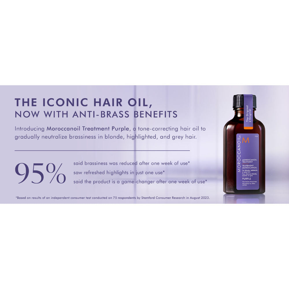 Moroccanoil Treatment Purple Oil | Argan Oil +Violet Pigments | Tones Brassiness in Blonde & Grey Hair, 50ml
