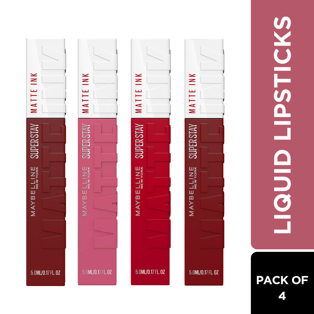 Maybelline New York Superstay Matte Ink Liquid Lipstick - Combo Pack of 4 Buy at Indicrest