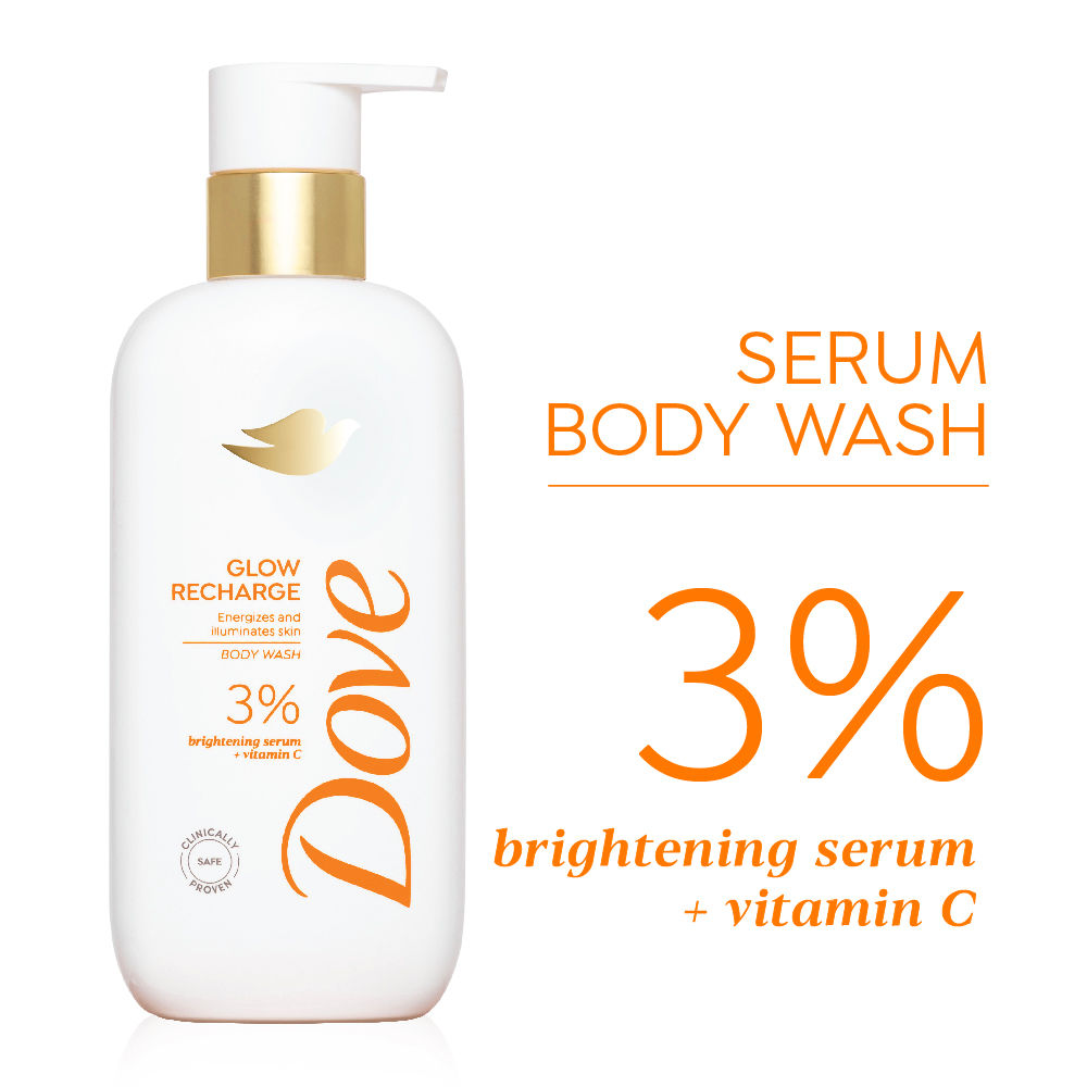 Dove Glow Recharge Exfoliating Serum Body Wash with 3% Brightening Serum + Vitamin C, 300ml Buy at Indicrest