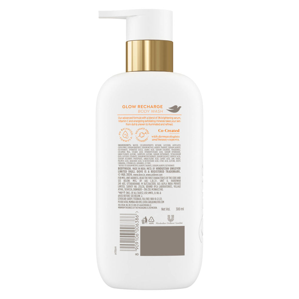 Dove Glow Recharge Exfoliating Serum Body Wash with 3% Brightening Serum + Vitamin C, 300ml Buy at Indicrest Image 10