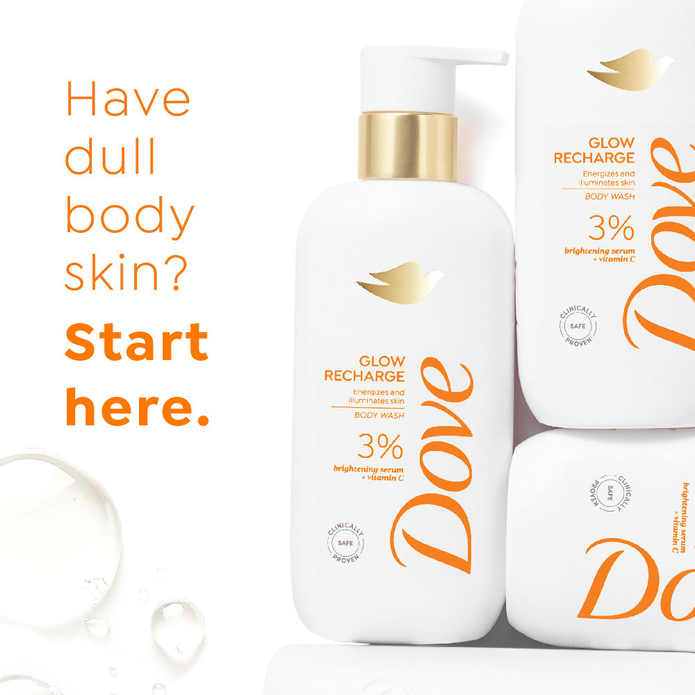 Dove Glow Recharge Exfoliating Serum Body Wash with 3% Brightening Serum + Vitamin C, 300ml Buy at Indicrest Image 3