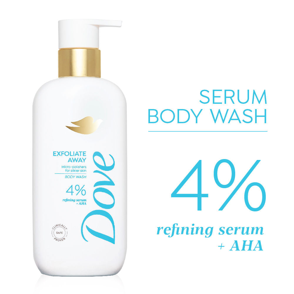 Dove Exfoliate Away Serum Body Wash with 4% Refining Serum + AHA, 300ml Buy at Indicrest