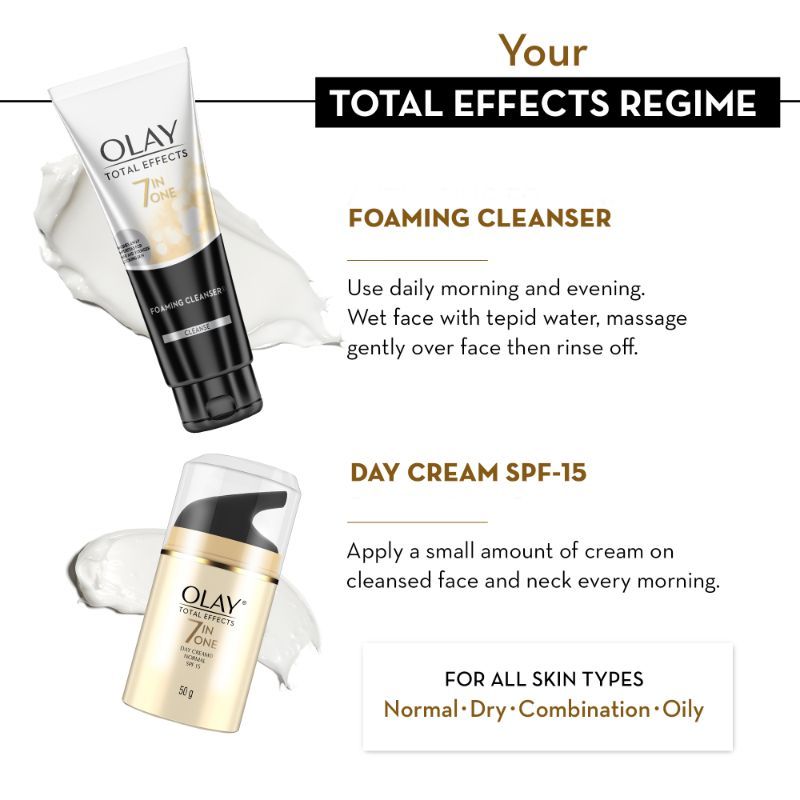 Olay Total Effects Gift Pack - Day Cream & Cleanser, Fights 7 Signs of Ageing With Niacimide, 150g Buy at Indicrest Image 6