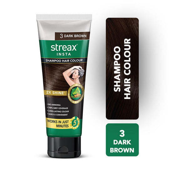 Streax Insta Shampoo Hair Colour - Dark Brown, 200ml Buy at Indicrest