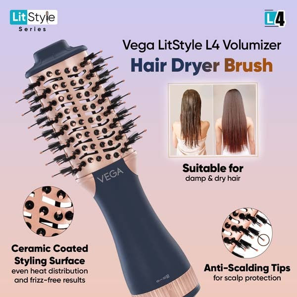 Vega LitStyle L4 Volumizer Hair Dryer Brush - VHSD-04