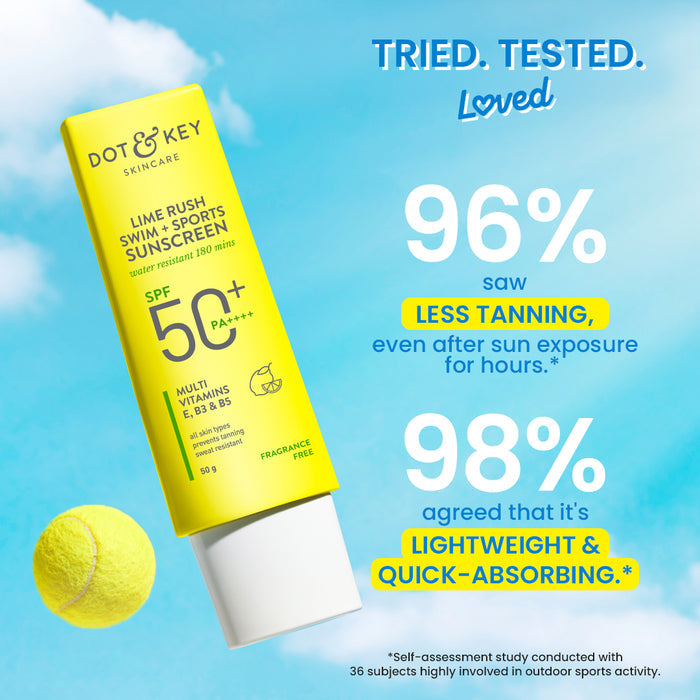 Dot & Key Lime Rush Swim + Sports Sunscreen SPF 50+ (Water Resistant) 50g