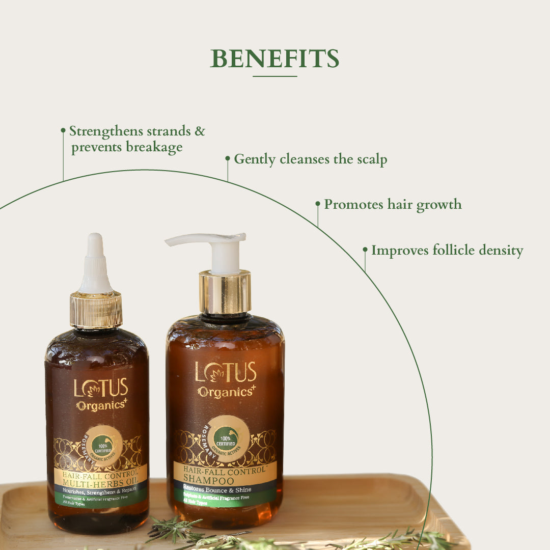 Lotus Herbals Organics+ Hair Fall Control Classic Combo, 300ml + 200ml