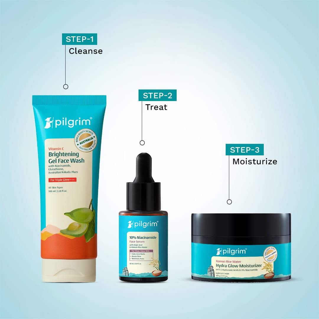 Pilgrim Daily Glow Trio, Face Wash 100ml + Serum 30ml + Moisturizer 100g - Image 5 - Buy from Indicrest