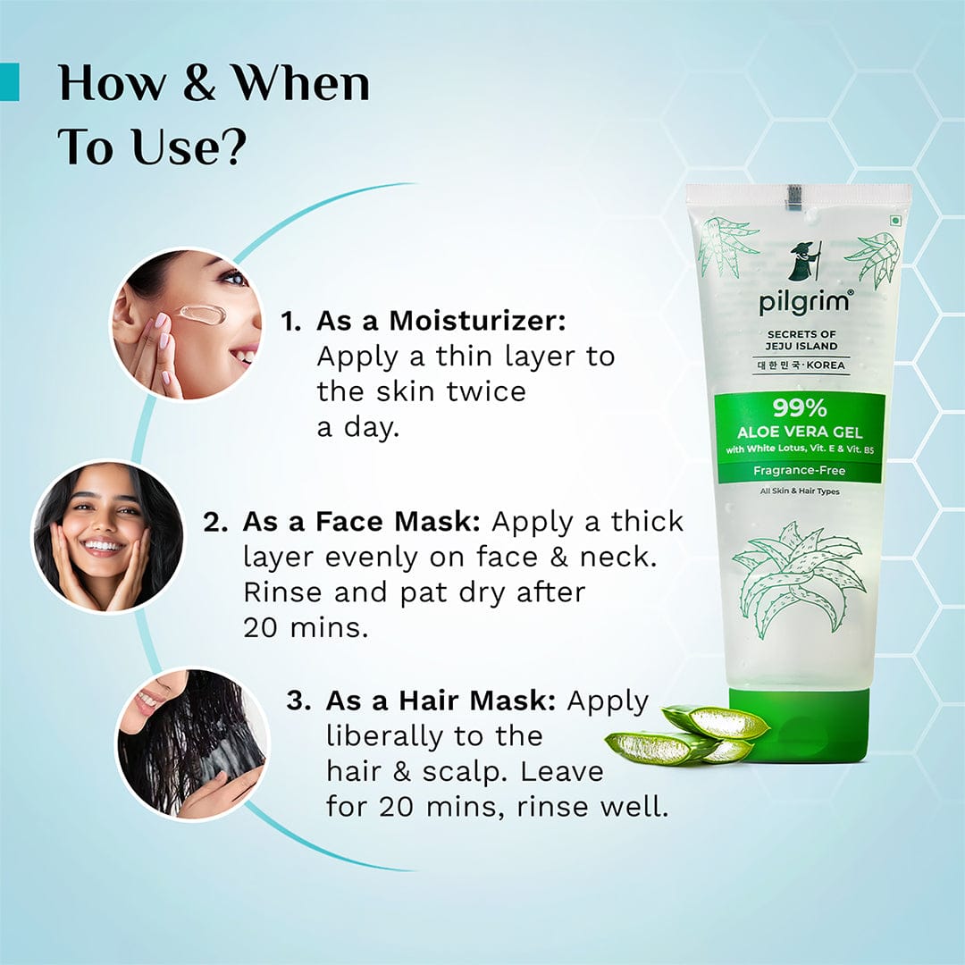 Pilgrim 99% Aloe Vera Gel, 200g - Image 5 - Buy from Indicrest