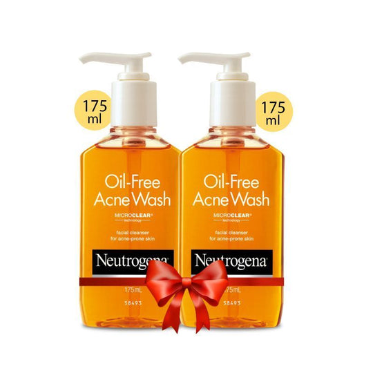 Neutrogena Oil Free Acne Wash Combo With 2% Salicylic Acid For Gentle Yet Effective Acne Cleansing, 2 X 175ml