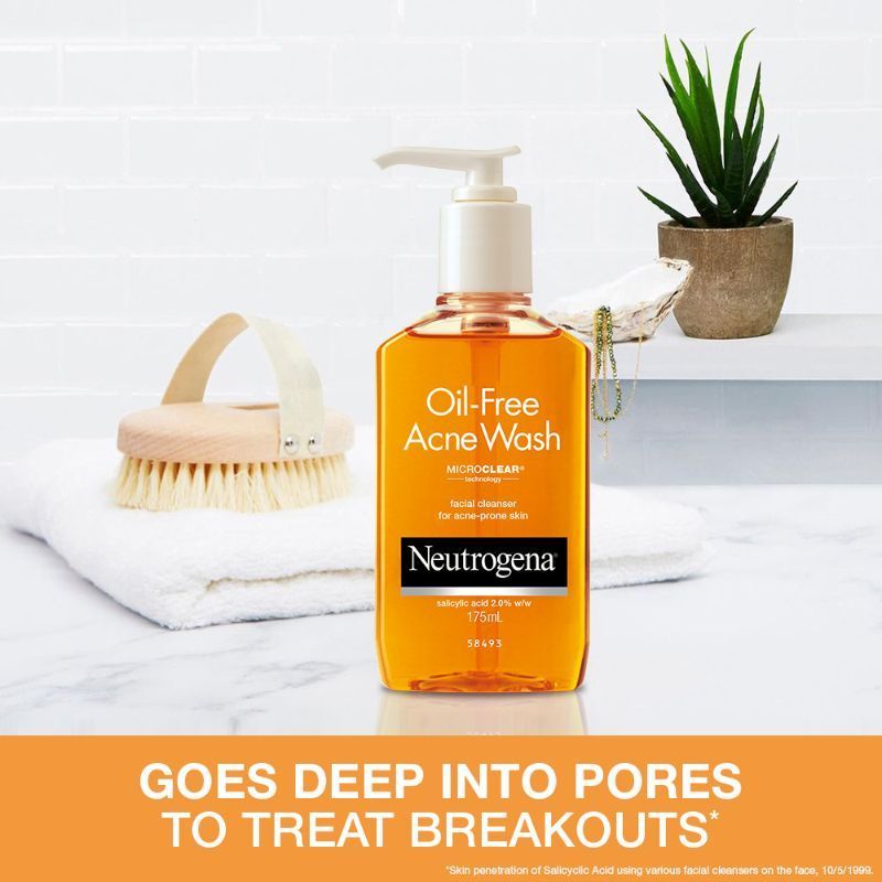 Neutrogena Oil Free Acne Wash Combo With 2% Salicylic Acid For Gentle Yet Effective Acne Cleansing, 2 X 175ml