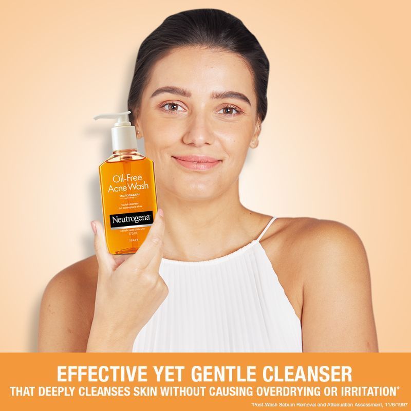Neutrogena Oil Free Acne Wash Combo With 2% Salicylic Acid For Gentle Yet Effective Acne Cleansing, 2 X 175ml