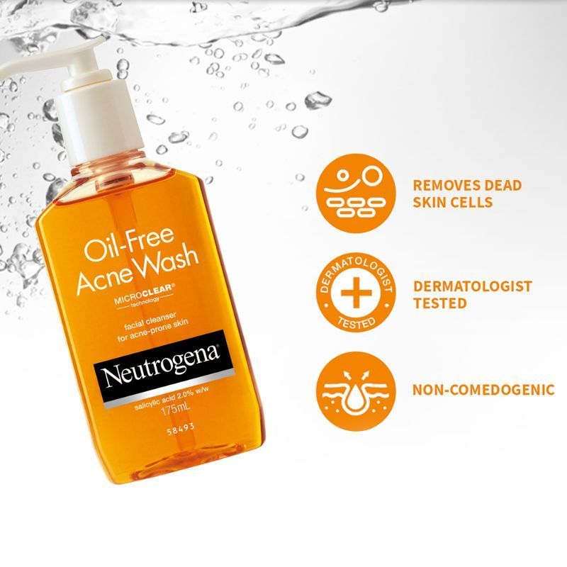 Neutrogena Oil Free Acne Wash Combo With 2% Salicylic Acid For Gentle Yet Effective Acne Cleansing, 2 X 175ml