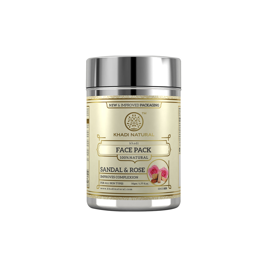 Khadi Natural Sandal & Rose Face Pack - 50gm - Buy from Indicrest