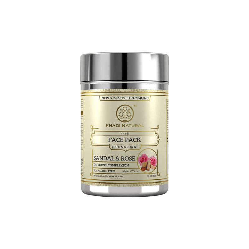 Khadi Natural Sandal & Rose Face Pack - 50gm - Buy from Indicrest
